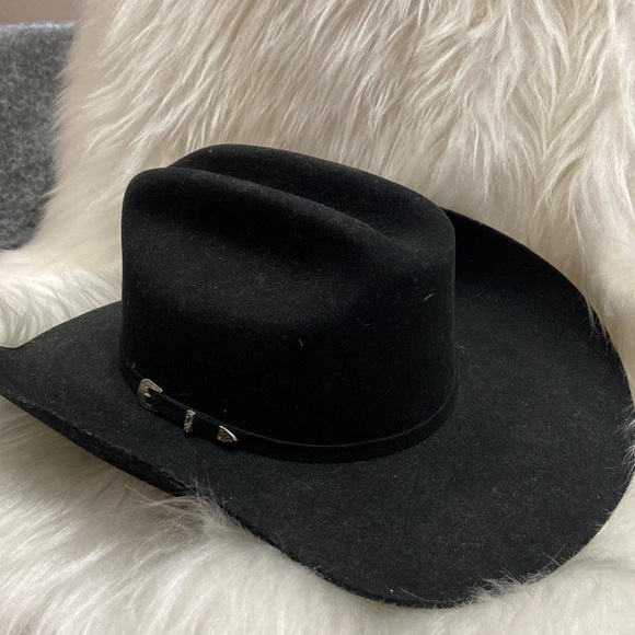 Beautiful well kept Restitol black /gold fur blend 4x Felt hat top cha - Picture 2 of 9